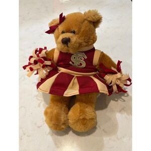 Plushland FSU Florida State Seminoles Cheerleader Bear 2012 Pom Pom Plush 9"